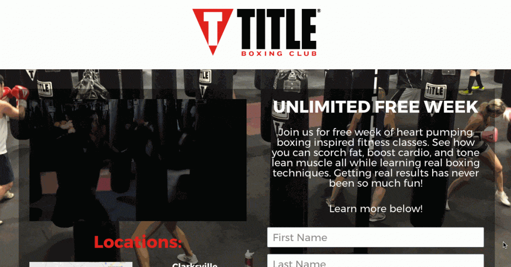 title boxing landing page for new members