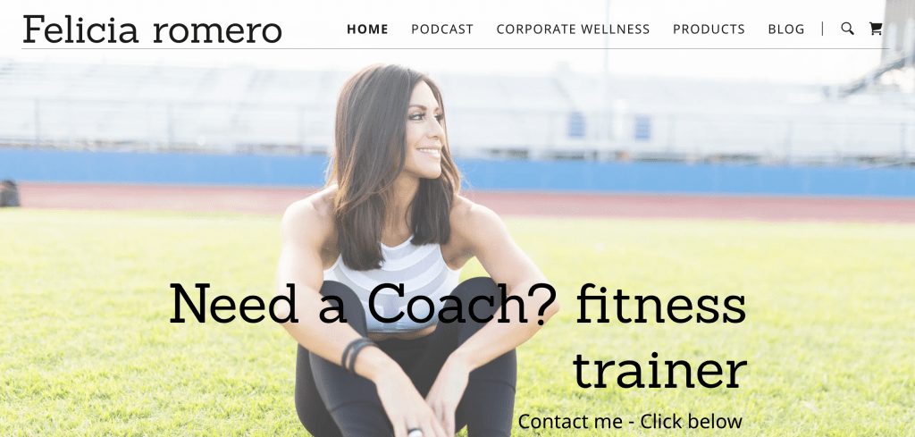 Felicia Romero personal training website